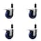 Service Caster 4'' Solid Poly Swivel 1-1/4'' Expanding Stem Caster Set Total Lock Brake, 4PK SCC-EXTTL20S414-SPUS-114-4 - alternate 1